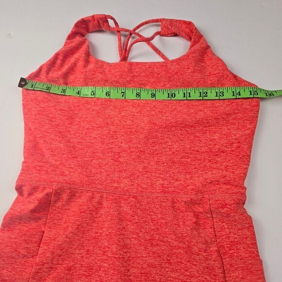 CALIA Women's Aquatic Coral Heather Crossback Strap Lustralux 5” Bodysuit Size M - Picture 7 of 9